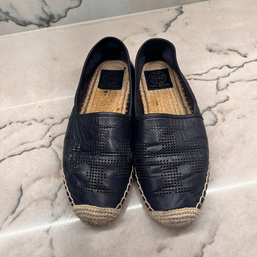 Tory Burch Navy Espadrilles- size 8